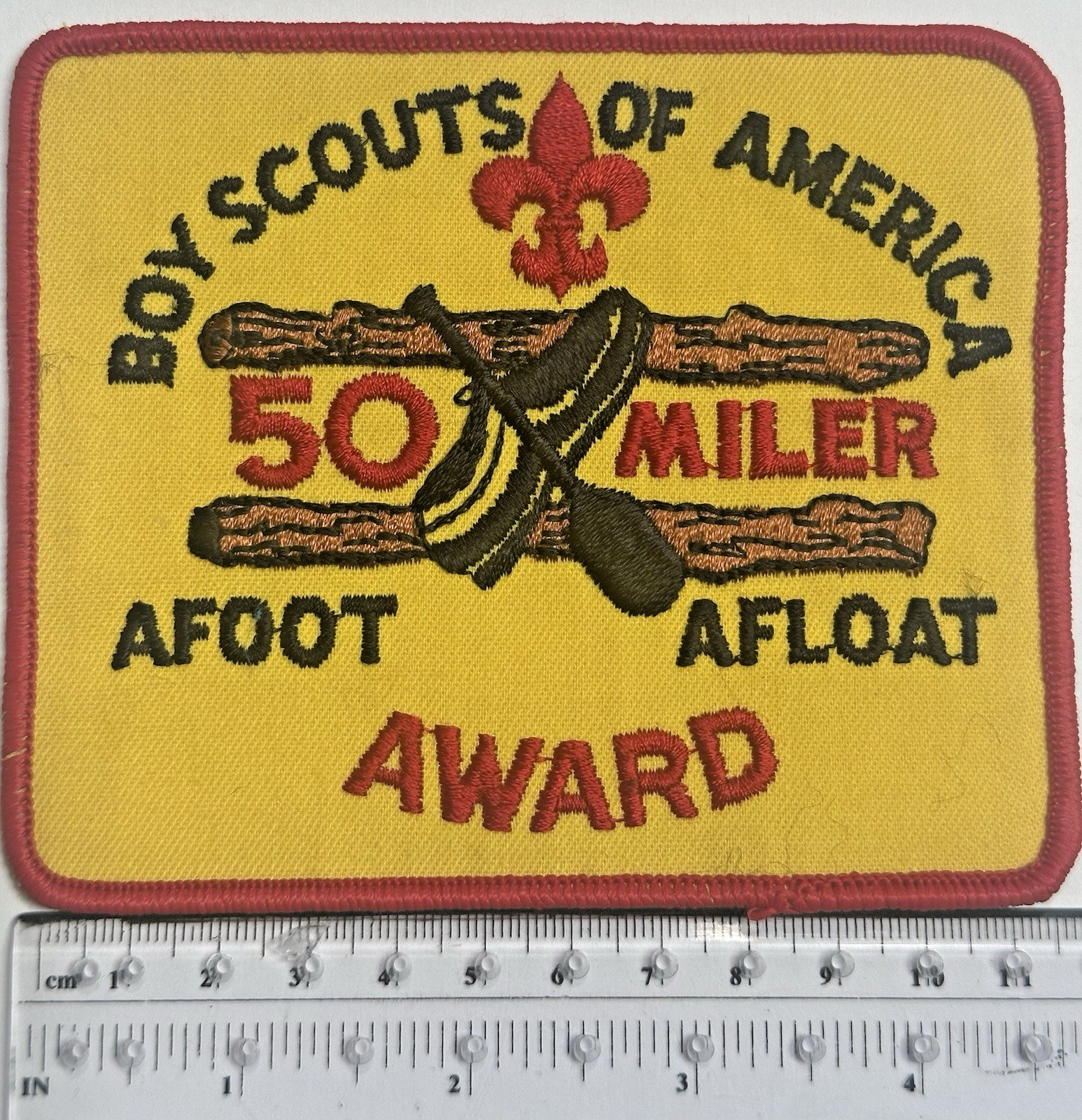 BSA 1960\'s Vintage 50 Miler High Adventure Award Cloth Back Jacket Patch MINT