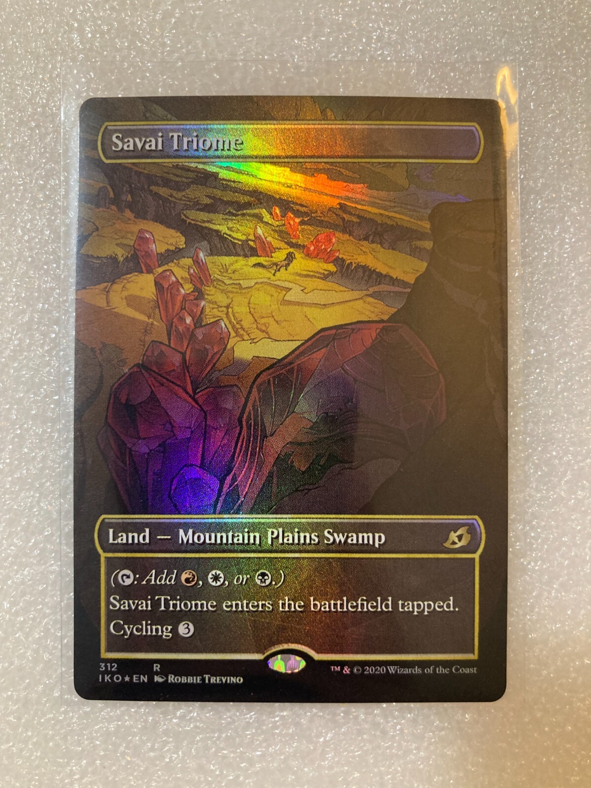 Magic 2020 MTG IKO 312 FOIL Savai Triome SHOWCASE Ikoria: Lair of Behemoths MINT