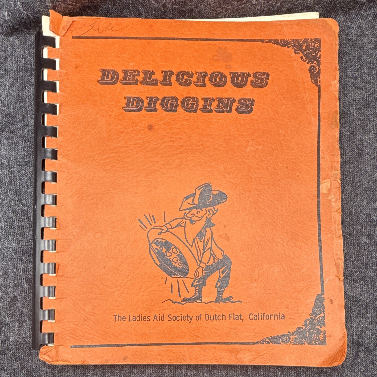 Delicious Diggins Spiral-Bound Cookbook Ladies Aid Society Dutch Flat CA 1969