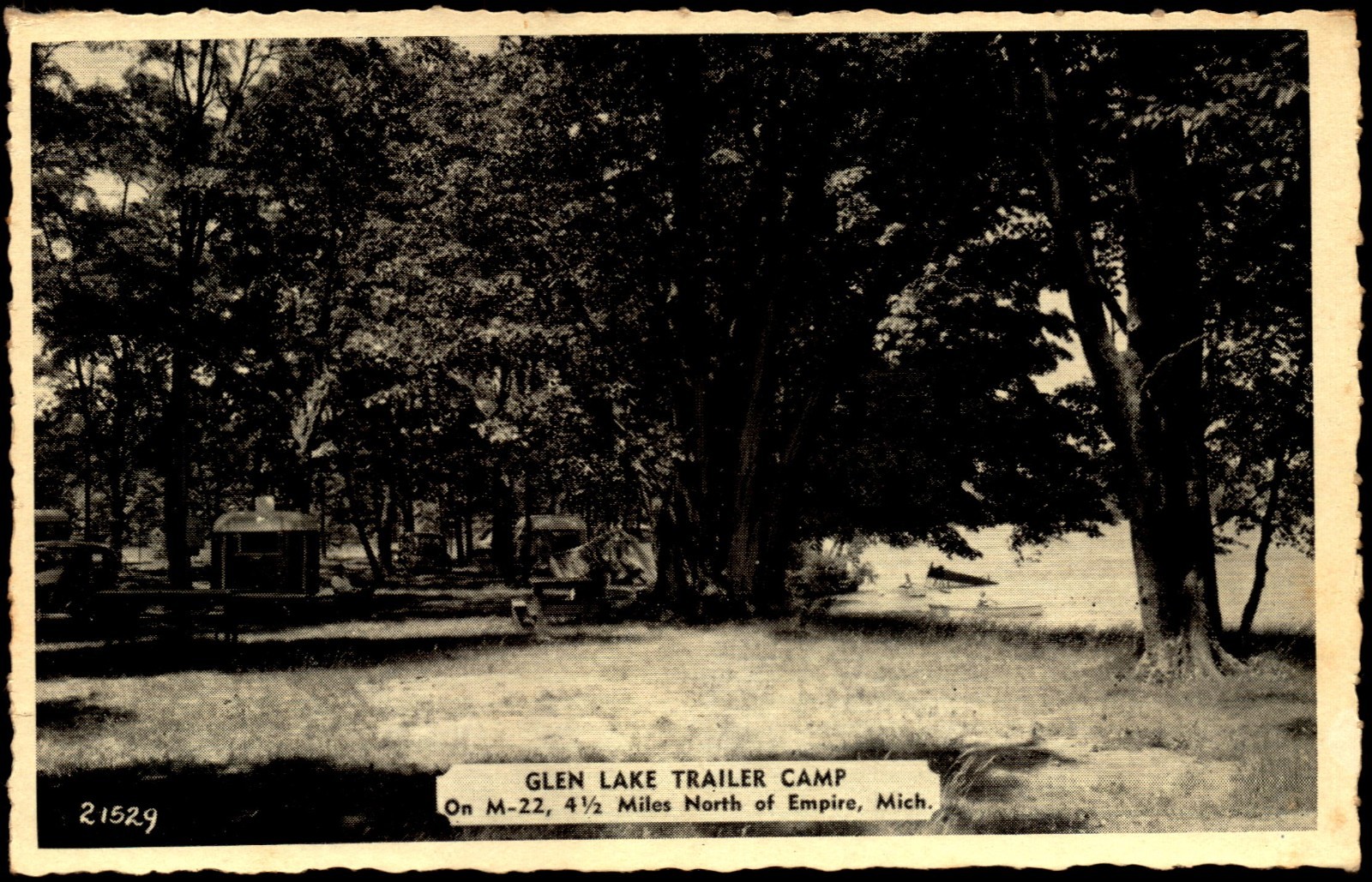 Postcard MI Empire Michigan Glen Lake Trailer Camp c1940s E23 Postcard MI Empire Michigan Glen Lake Trailer Camp c1940s E23