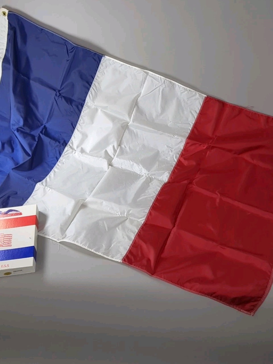 France Flag 3x5 Nylon The National Line Made USA Vintage With Box