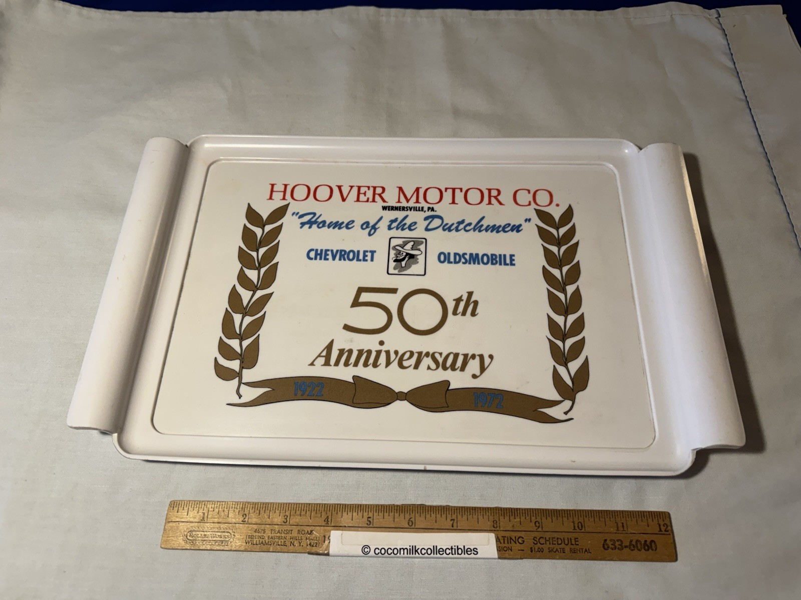 1972 Chevrolet Advertising Serving Tray Hoover Motor Co Wernersville Pa 50th Ann