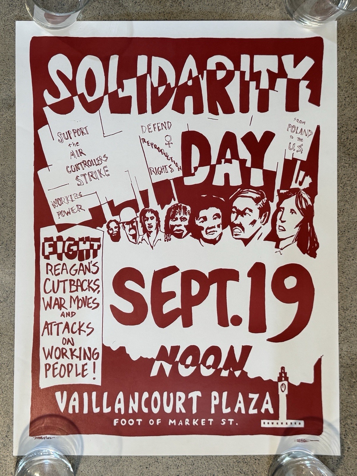 Vintage 1981 Solidarity Day Labor Rally Poster SF Inkworks Union Print M. Mosher