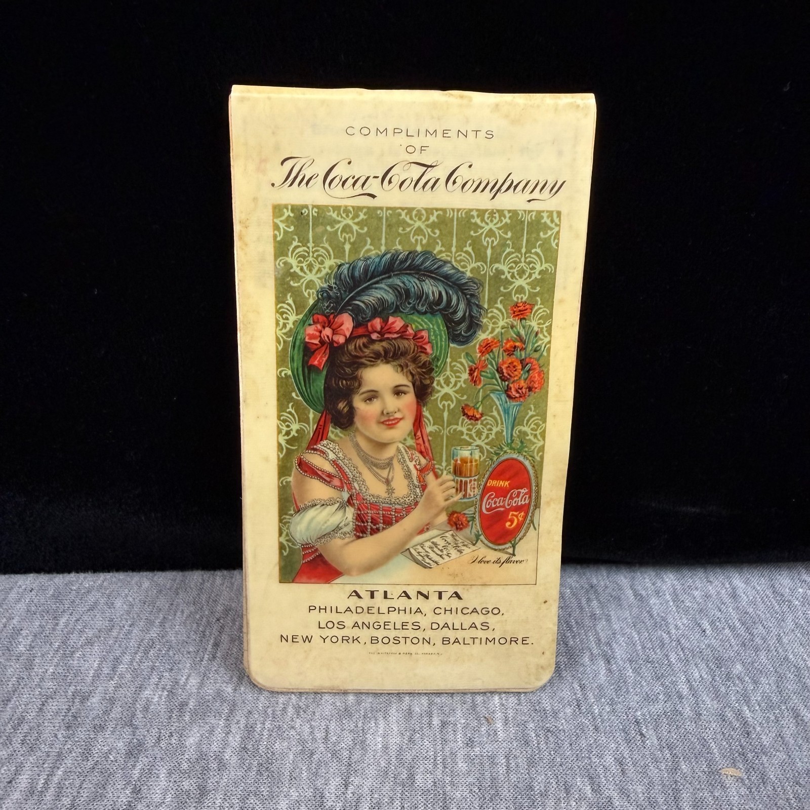 1902 Coca-Cola Celluloid Note Pad Calendar Handwritten Diary Notes Rare Antique