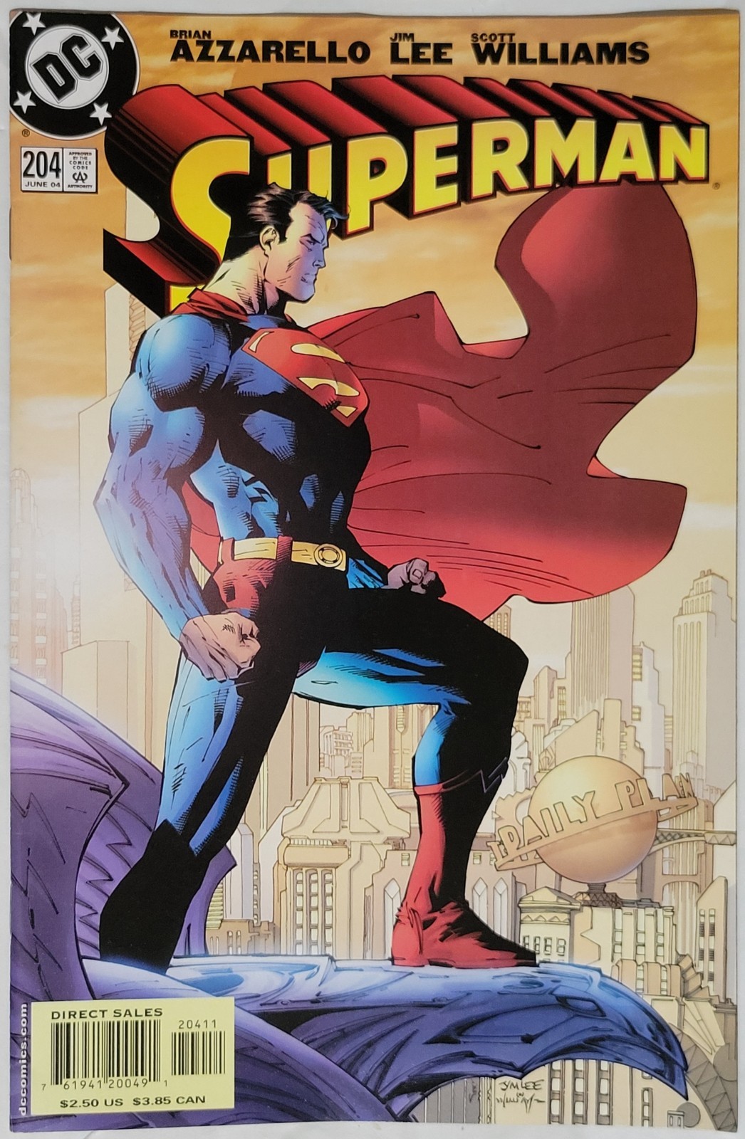 SUPERMAN #204 JIM LEE DC 2004 1ST Print Azzarello VF/NM