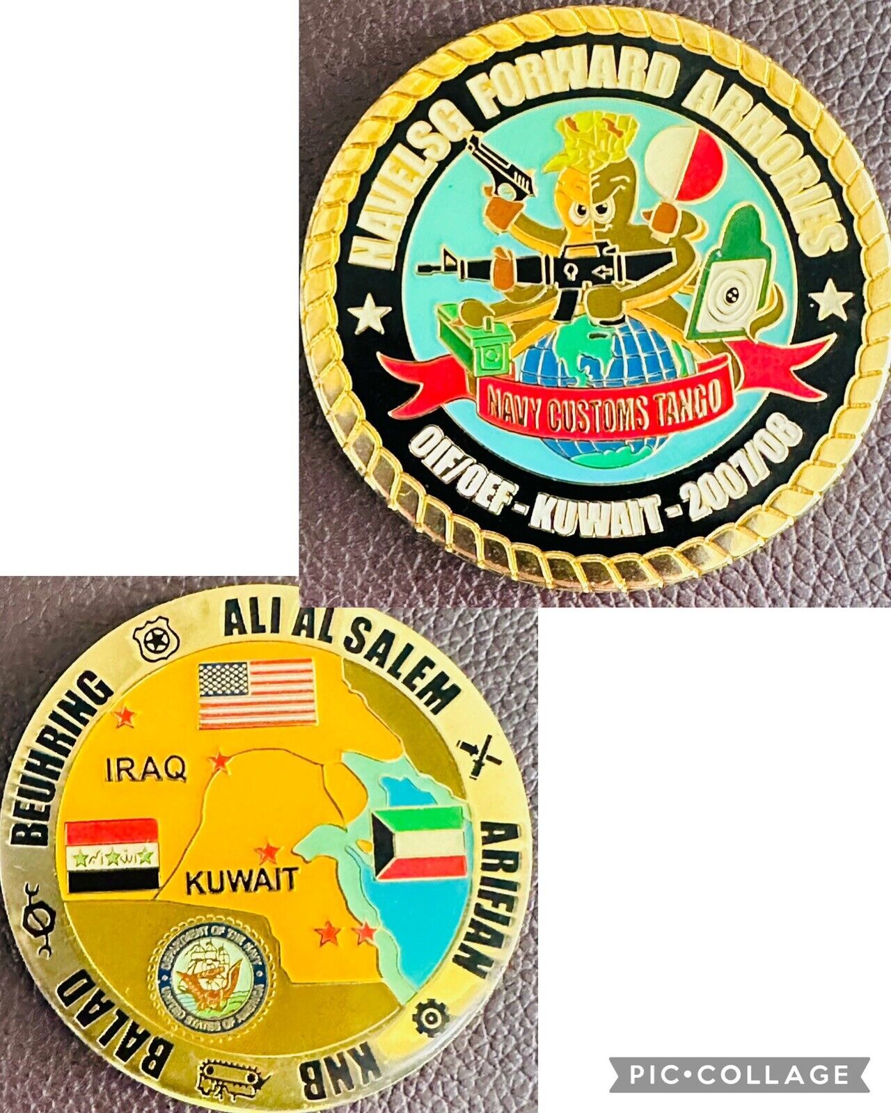 NAVELSG Forward Armories OIF/OEF Kuwait 2007/08 Iraq Beuhring KNB Challenge Coin