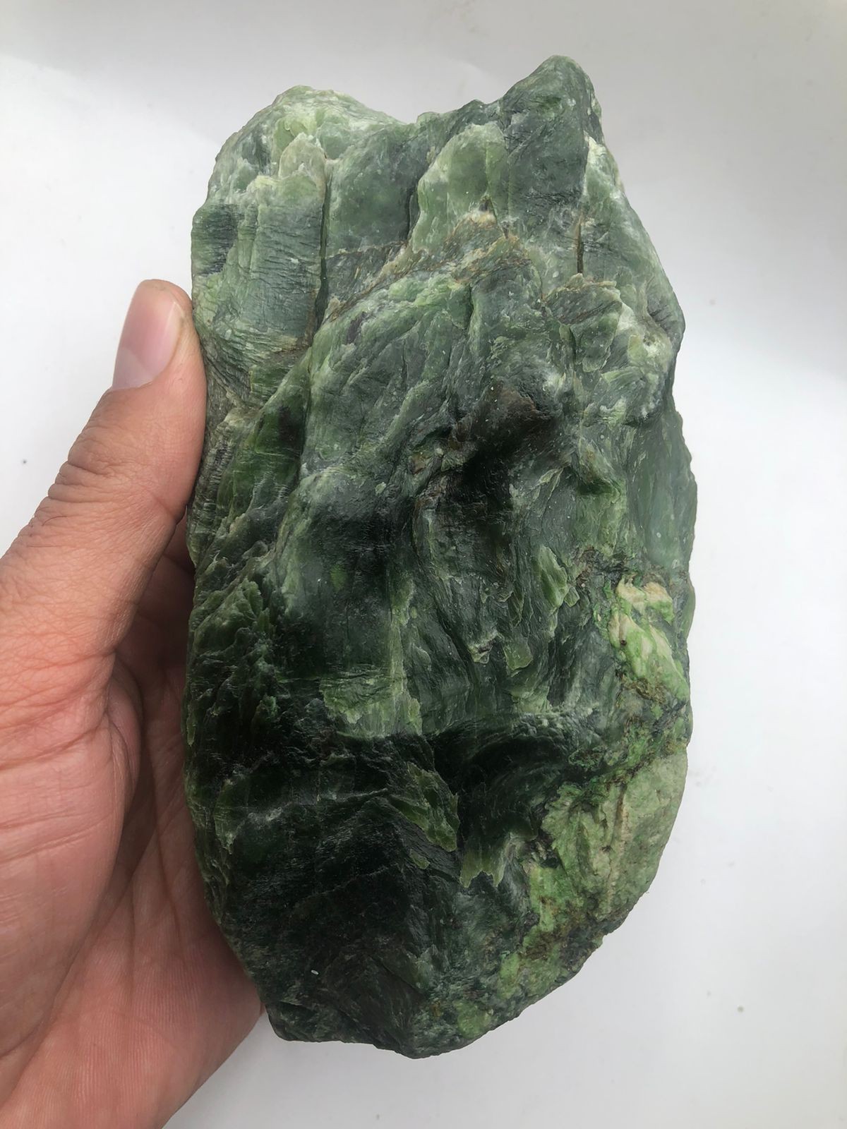 Natural Nephrite Jade 1612g  Raw Green Gemstone Rough Collectible