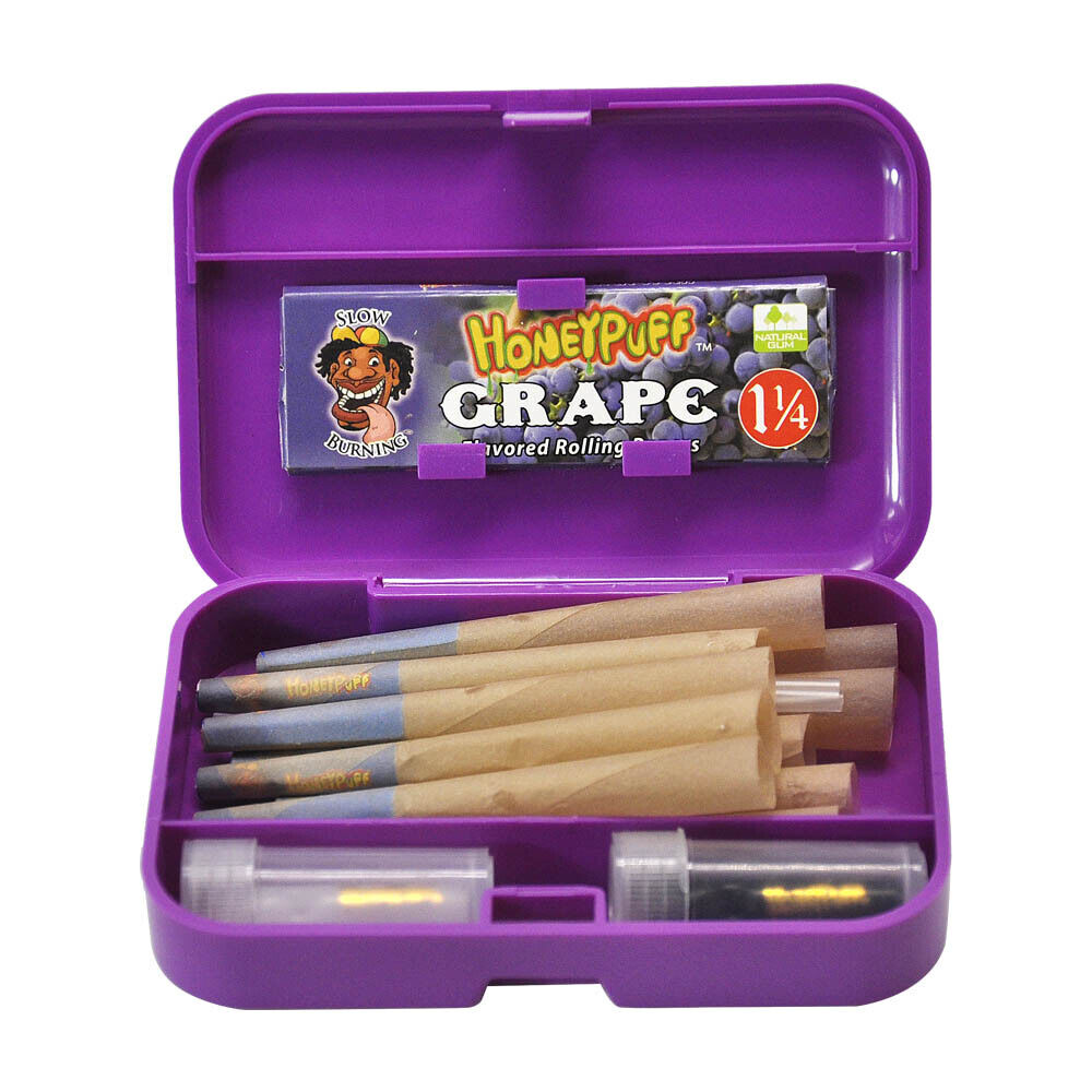 HONEYPUFF 1 1/4 Flavored Rolling Paper Bundle Glass Filter Tip Rolling Cones Box