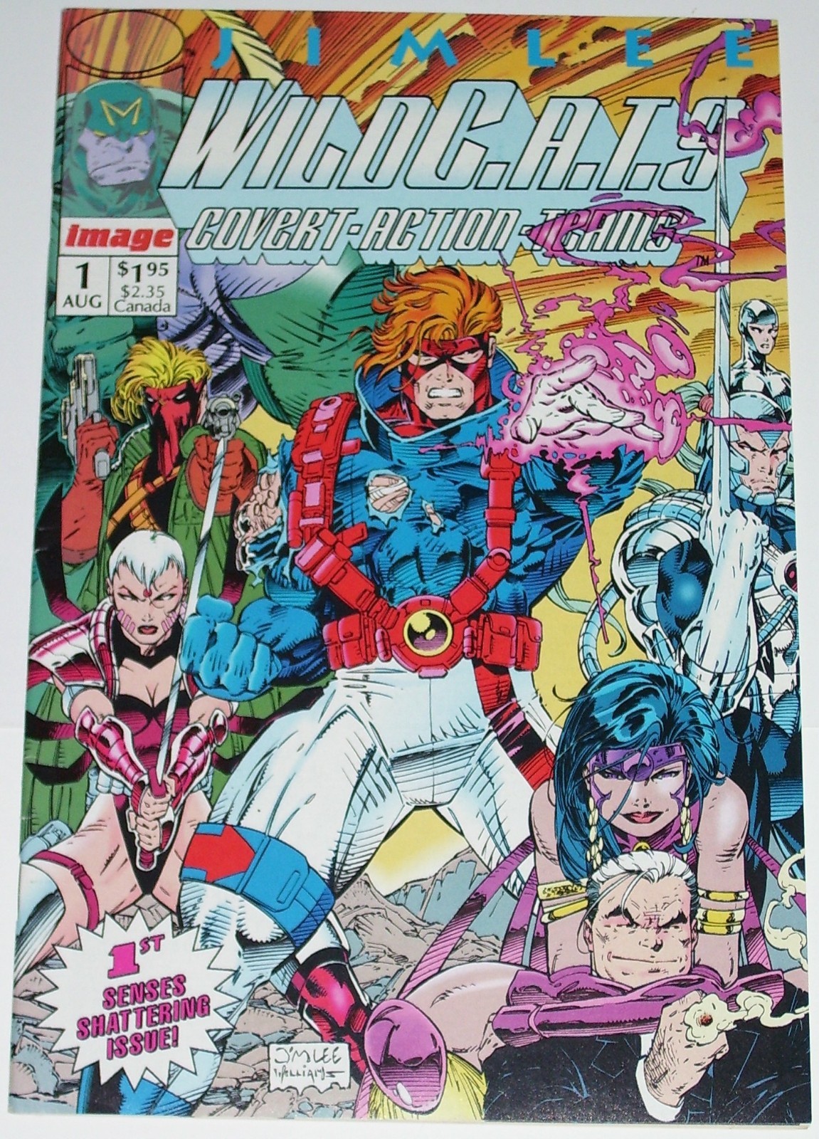 WildC.A.T.S #1 Aug 1992 1st appearance Wildcats. Insert Card attached VF- to VF+