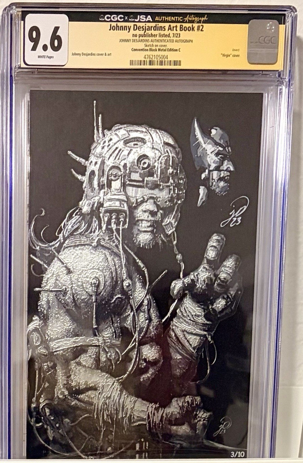 Weapon X Wolverine Johnny Desjardins Metal Signed Sketch Remark 3/10 CGC