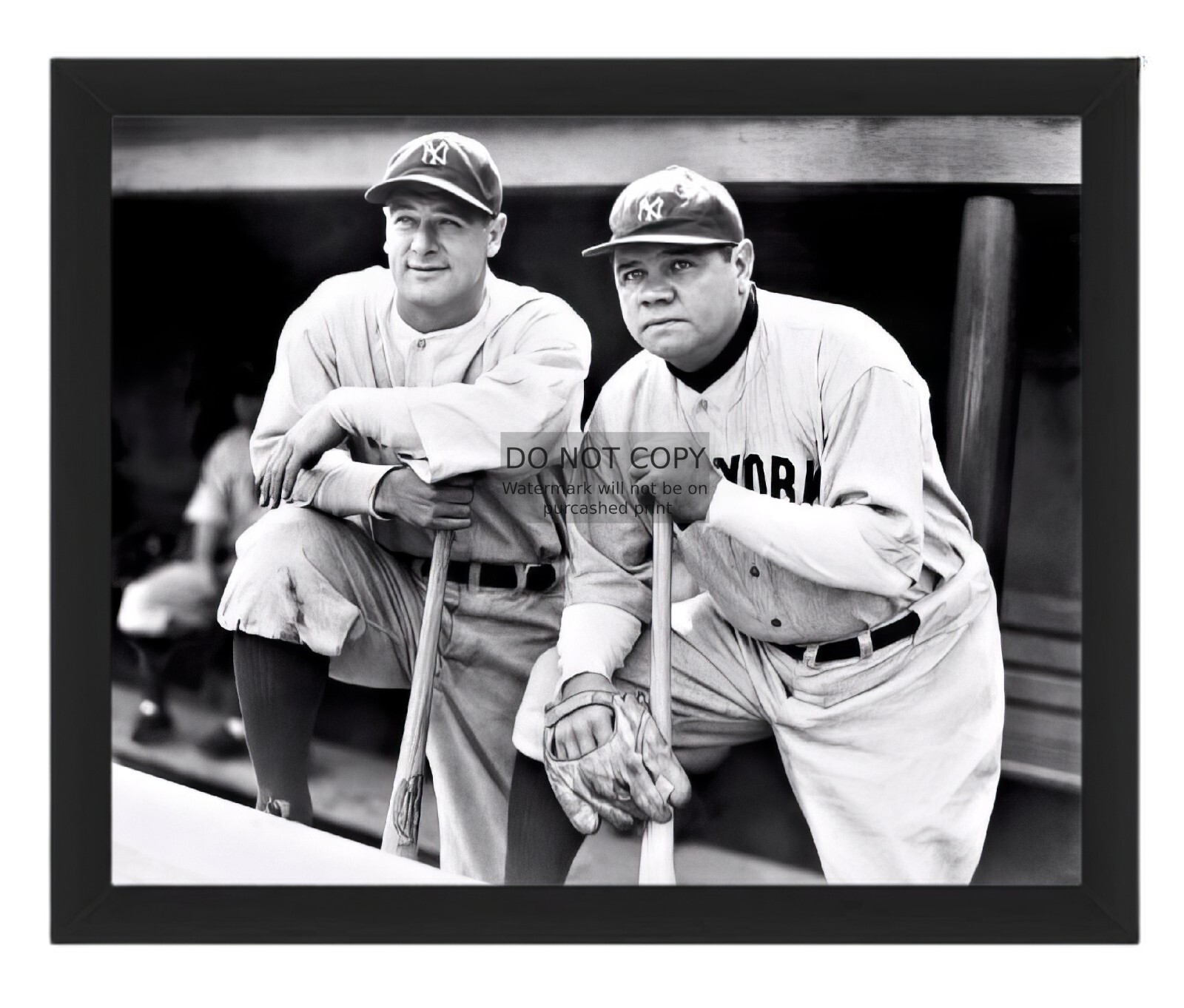BABE RUTH & LOU GEHRIG LEGENDARY NY YANKEE BASEBALL PLAYERS 8X10 FRAMED PHOTO