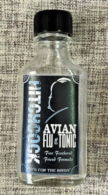 ALFRED HITCHCOCK THE BIRDS AVIAN FLU TONIC BOTTLE