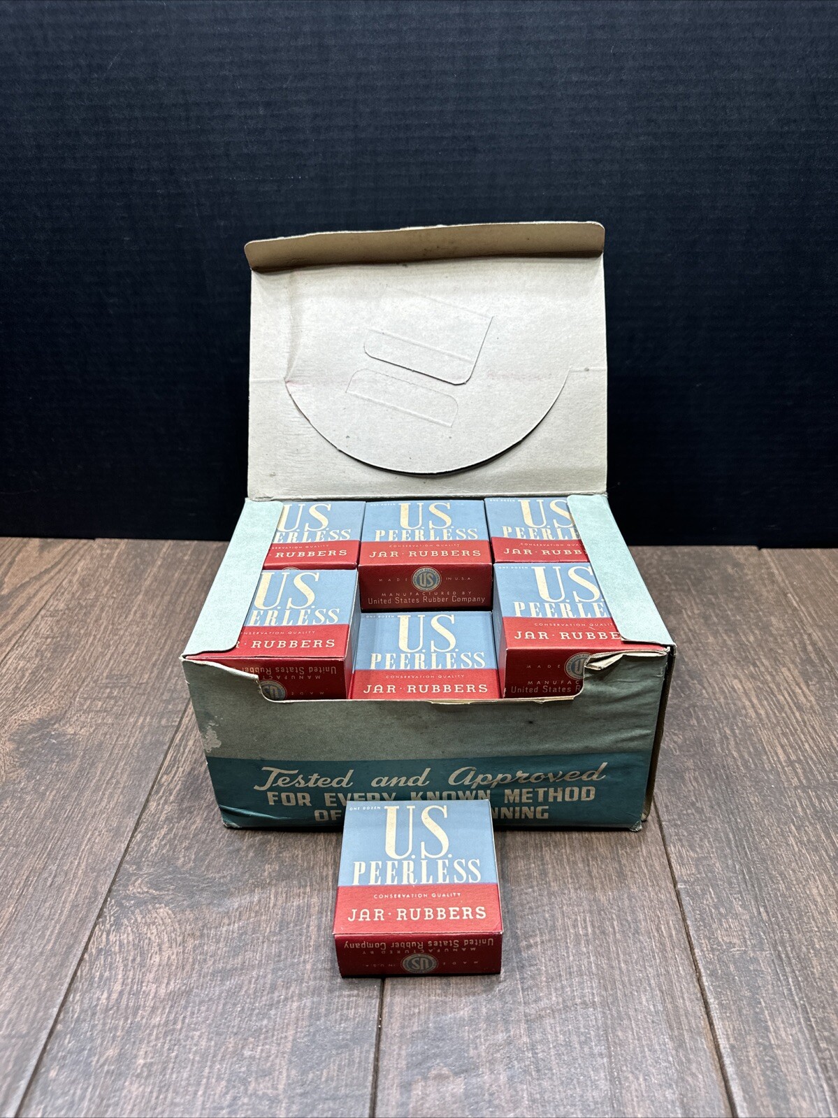 Vintage Box Of U.S. Peerless Jar Rubbers Made In The USA 24 Full Boxes