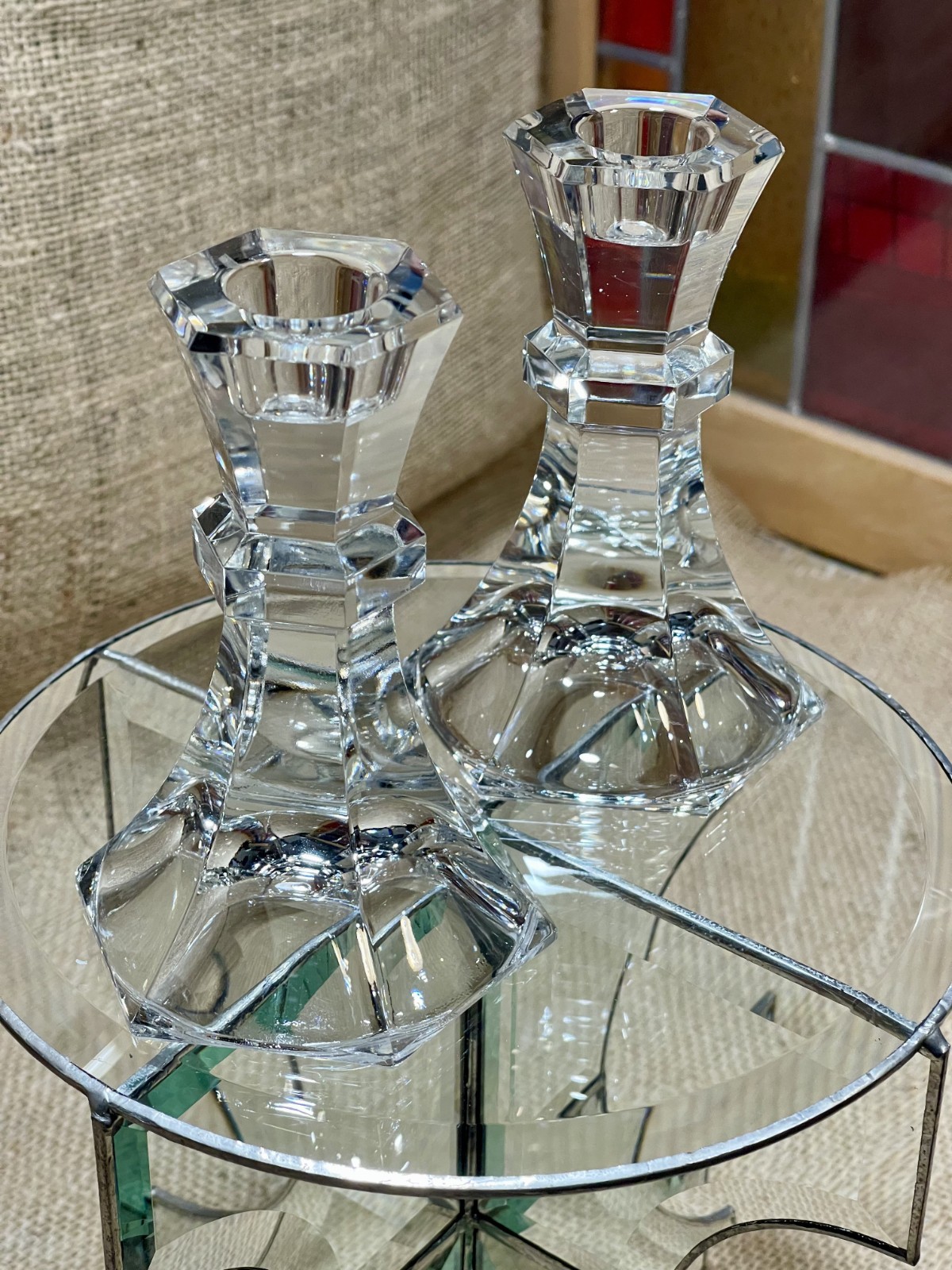 Pair of Bleikristall 24% Lead Crystal taper Candlestick Holders 5\