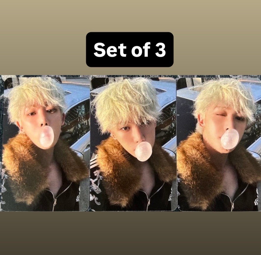 Wonho Core Apple Music Kpop 3 Photocard Set - Bubblegum Version