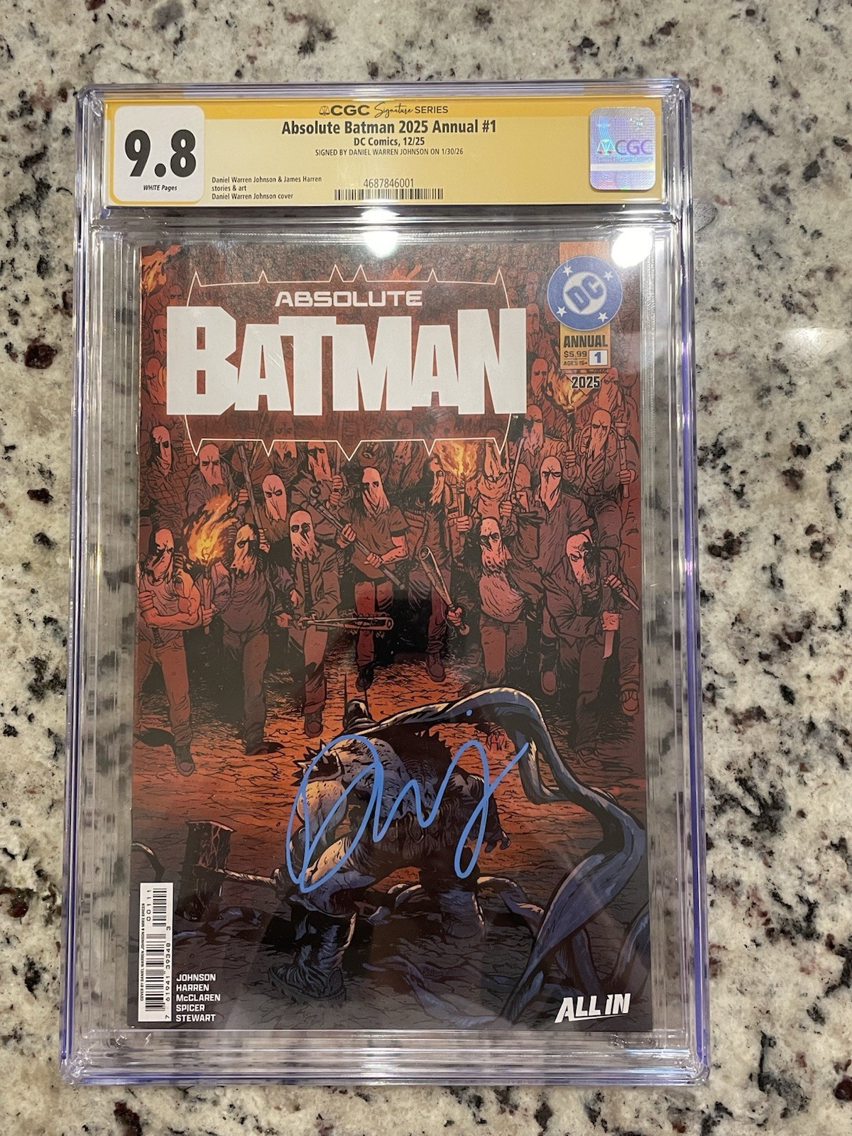 Absolute Batman Annual 1 First Print CGC 9.8 Signed Daniel Warren Johnson