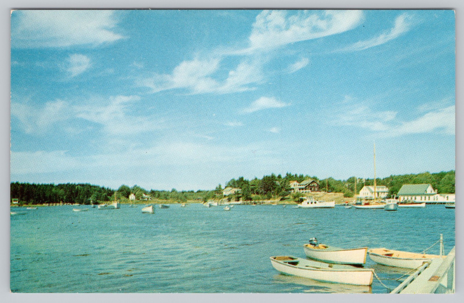 Cozy Harbor, Pratt's Island Landing, West Southport ME Maine Postcard 1960s
