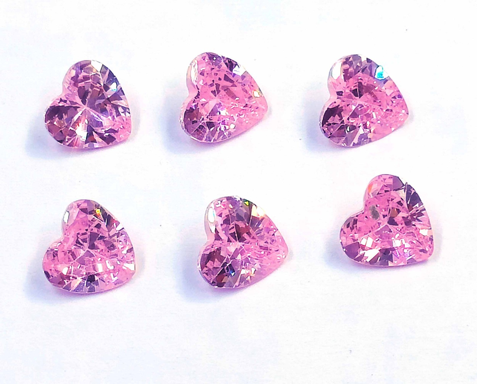 6 PCS Natural Pink Sapphire Heart Shape 6 mm Lot Certified Loose Gemstone 6GHB