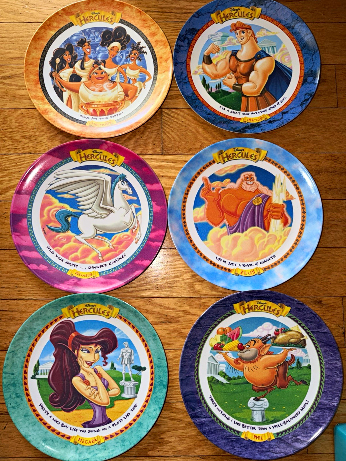 McDonald\'s Disney Hercules Plate Set of 6, 1997 Multicolor Original McDonald\'s Disney Hercules Plate Set of 6, 1997 Multicolor Original