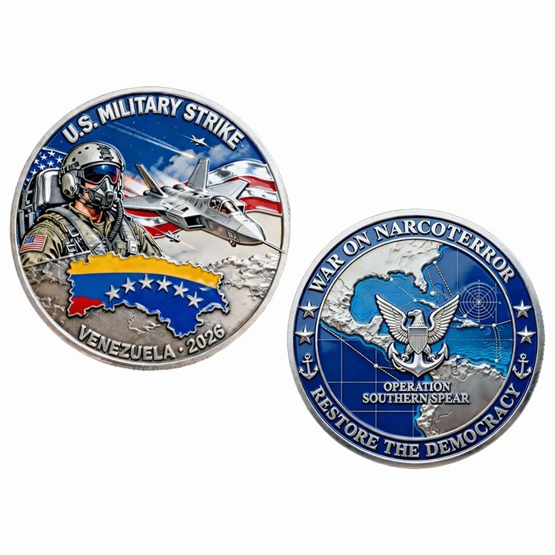 US Military Strike Venezuela 2026 Operation Southern Spear Challenge Coin Gift