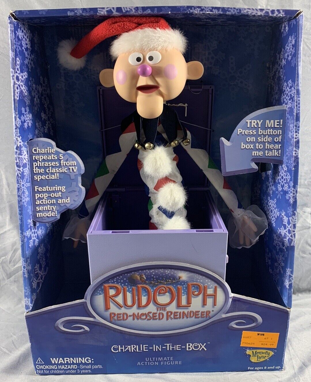 Rare NIB. 2003 Memory Lane Rudolph Red Nosed Reindeer Charlie-In-The-Box