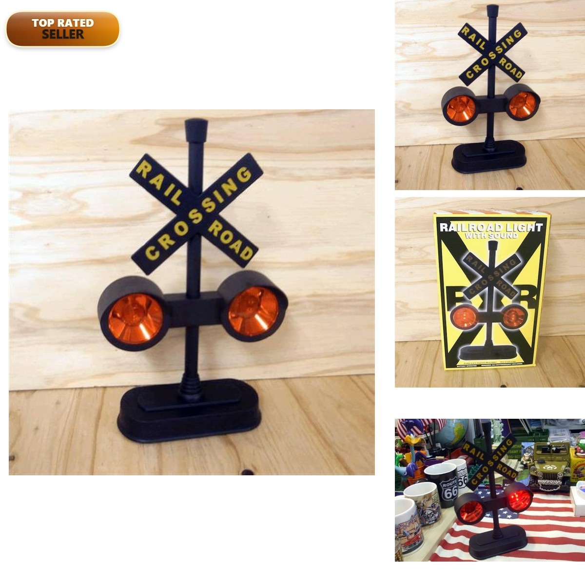 Hayes 15887 Railroad Crossing Sign with Flashing Lights and Sounds