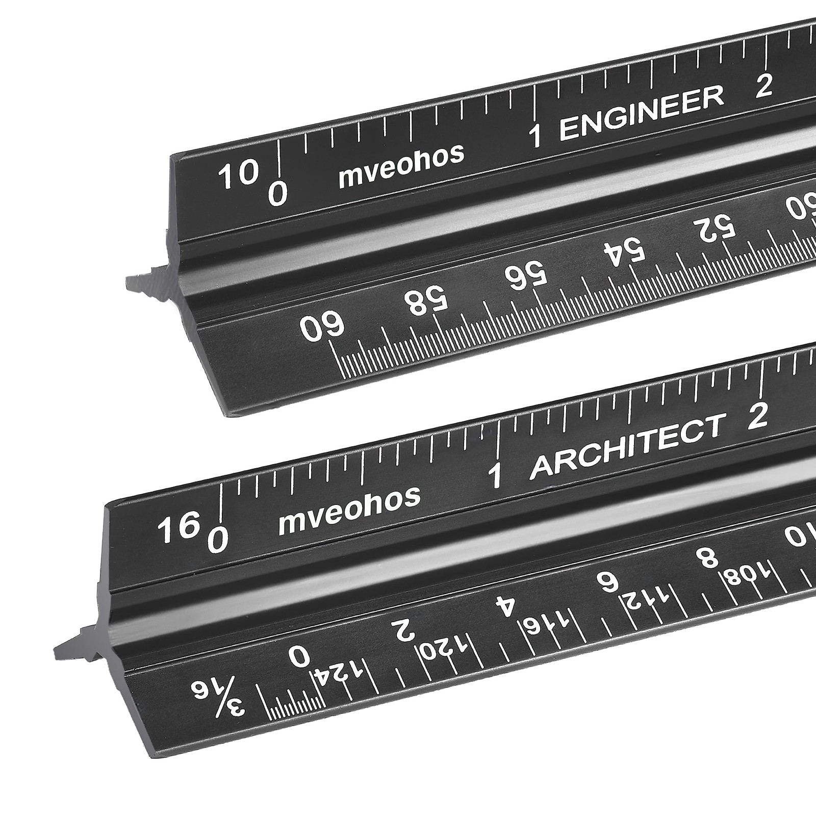 Architectural and Engineering Scale Ruler Set, Imperial Measurements 12\'\', Bl...