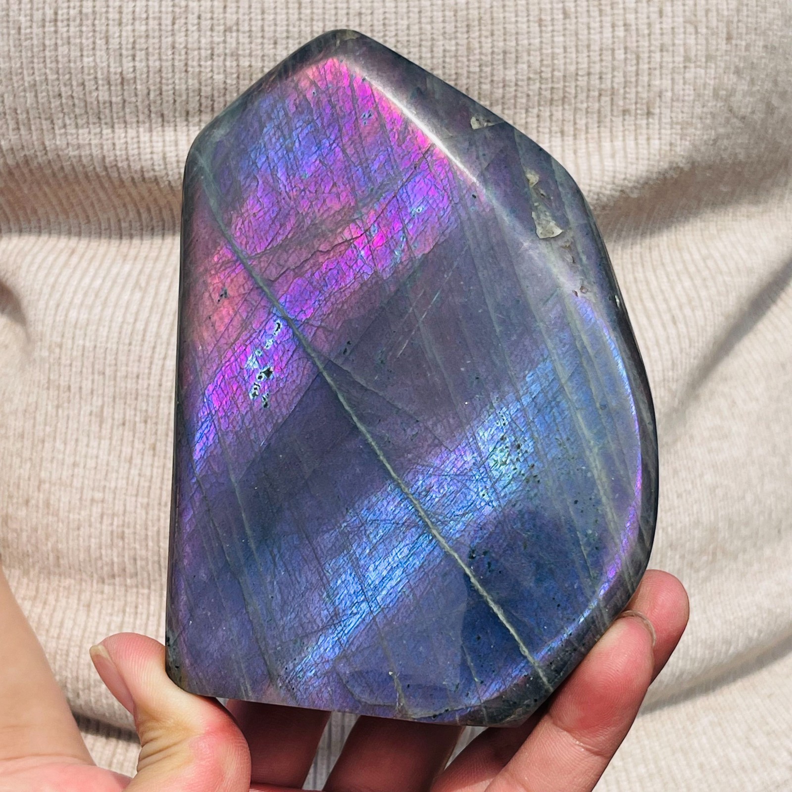 2.55lb Natural Rare Purple Labradorite Quartz Crystal Mineral Specimen Healing