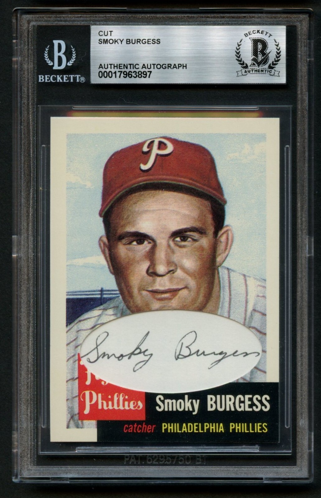 Smoky Burgess d1991 signed auto Custom Cut 1991 Topps Archives 1953 Card BAS Smoky Burgess d1991 signed auto Custom Cut 1991 Topps Archives 1953 Card BAS