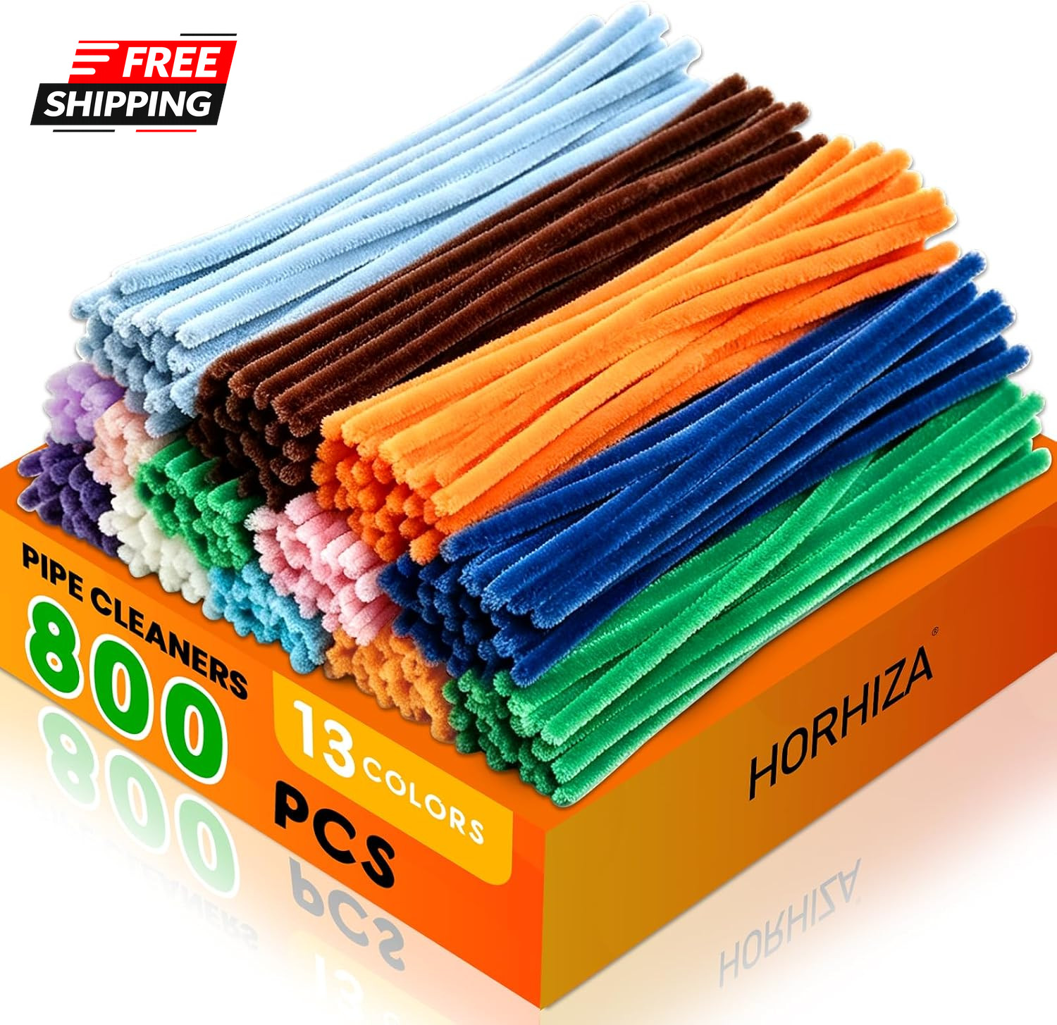 800 PCS 13 Colors Pipe Cleaners | Pipe Cleaners Bulk for Crafts, Multi-Color Ch