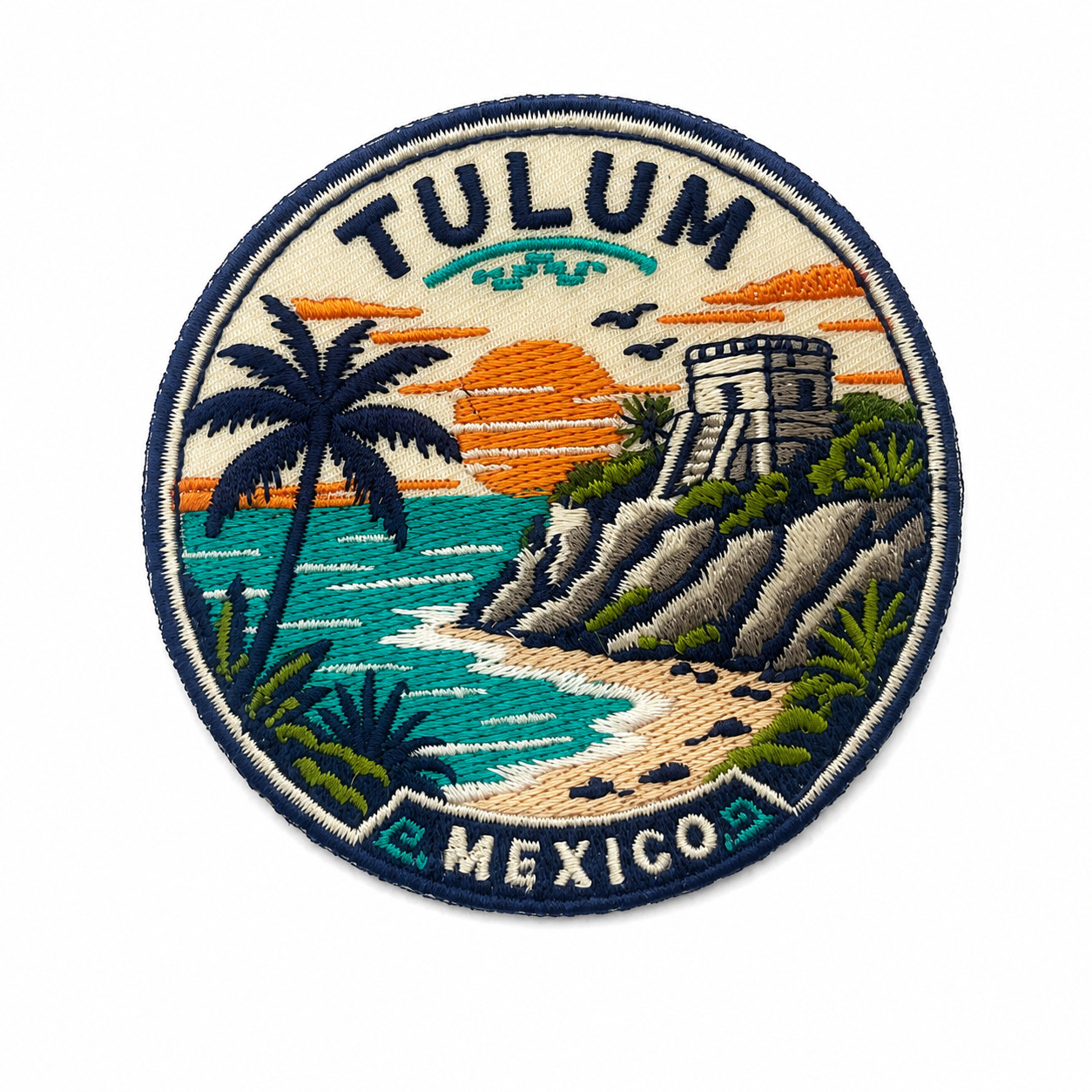 Tulum Mexico Patch 3 Inch Iron On Embroidered Beach Travel Souvenir Applique