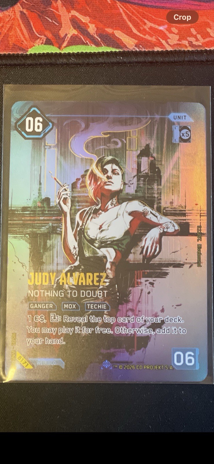 Judy Alvarez Iconic Secret Legend B171 Nothing to Doubt NM Cyberpunk Tcg