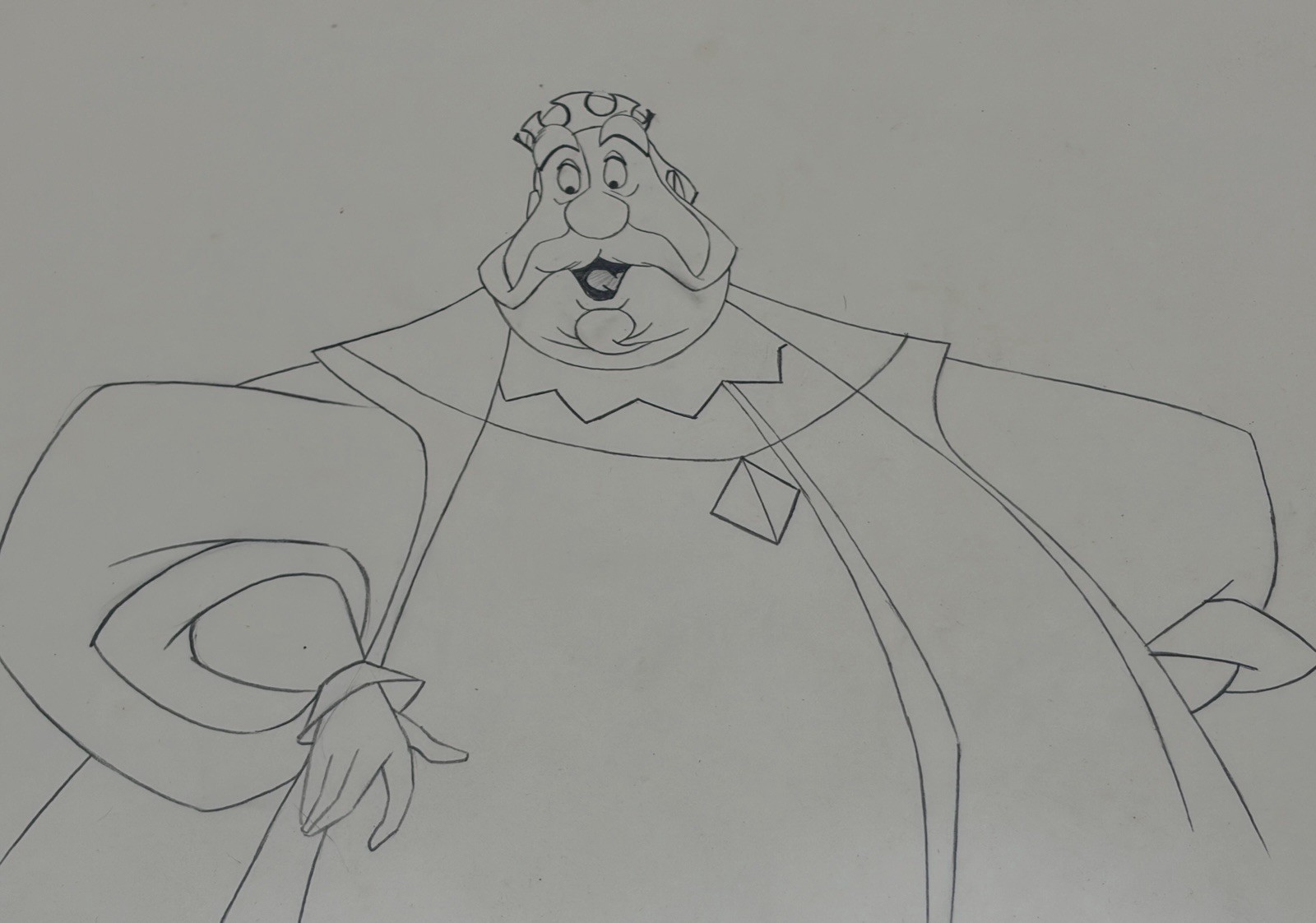 Sleeping Beauty Production Drawing Disney Cel Original King Hubert CGC