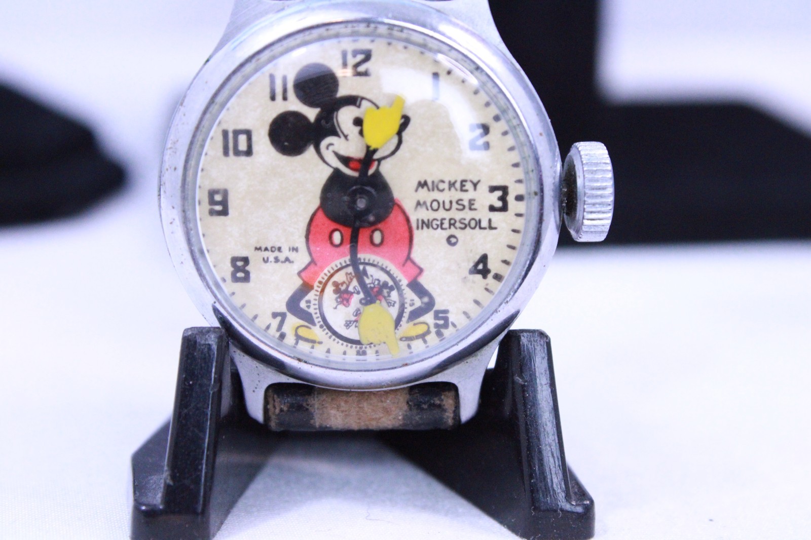 VINTAGE 1935 INGERSOLL USA MICKEY MOUSE MANUAL WIND-NOT RUNNING, VINTAGE 1935 INGERSOLL USA MICKEY MOUSE MANUAL WIND-NOT RUNNING,