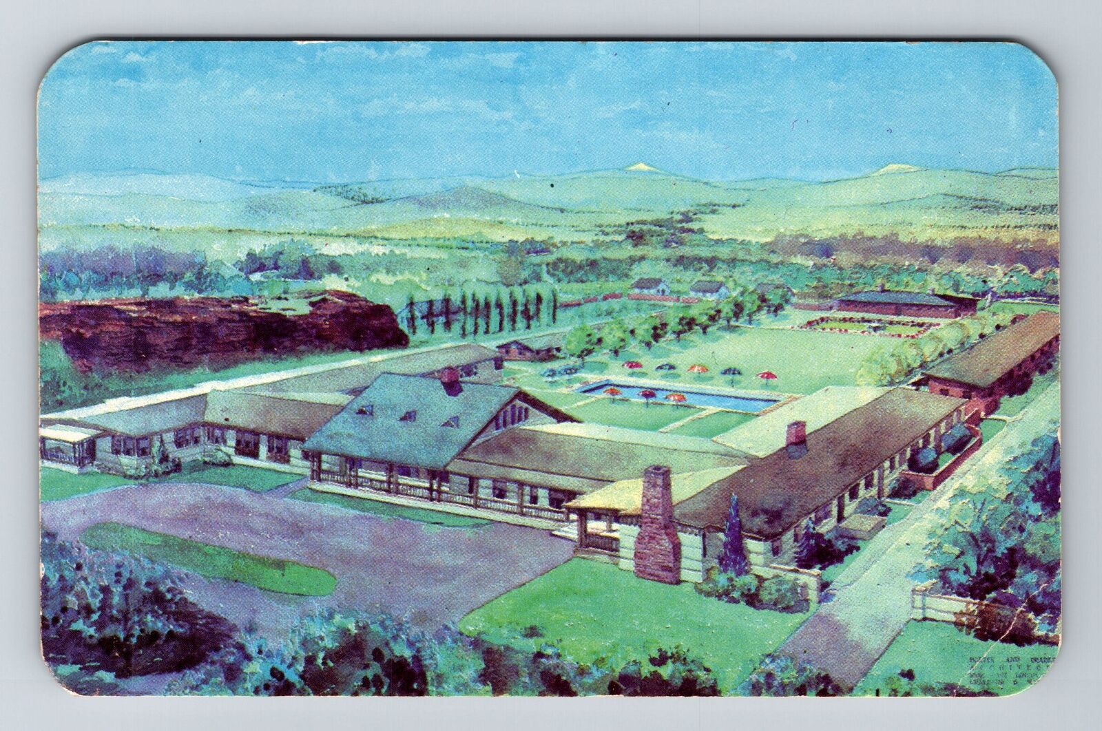Saratoga Wy-Wyoming Saratoga Inn Antique Vintage Souvenir Postcard