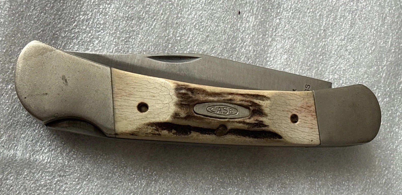 Vintage 1989 Case XX 51139L SS Genuine Stag Large Lockback Pocket Knife 1-Dot