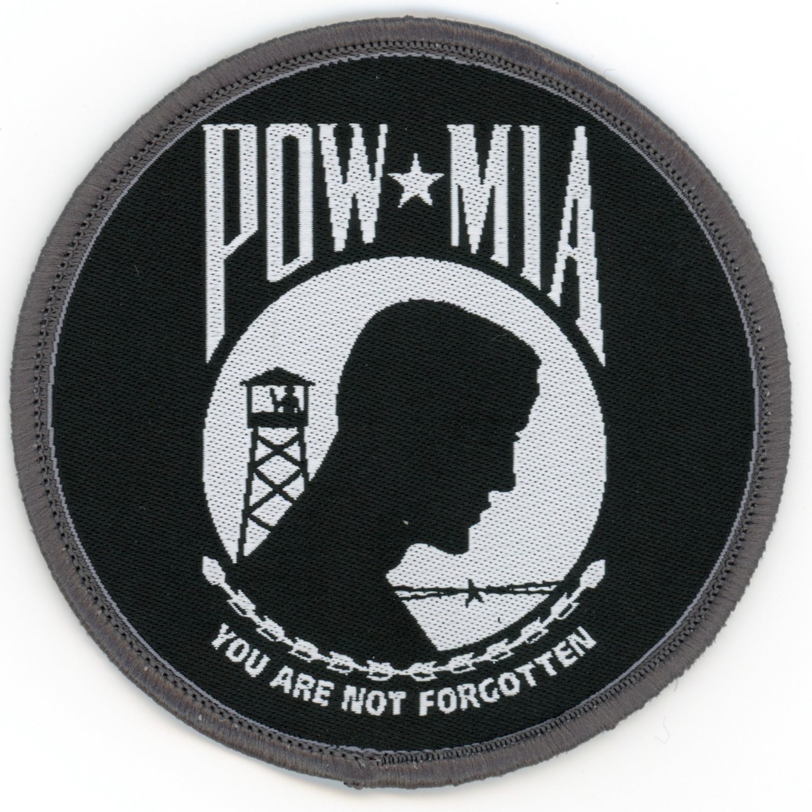POW-MIA Patch Iron-On Sew-On Vietnam War Military Veteran Tribute Applique