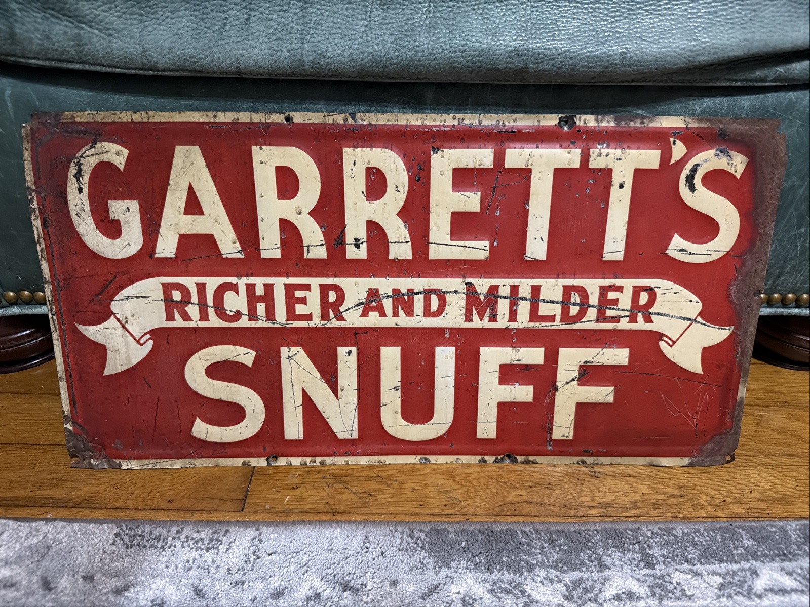 Scarce Garrett’s Snuff Tobacco Advertising Sign