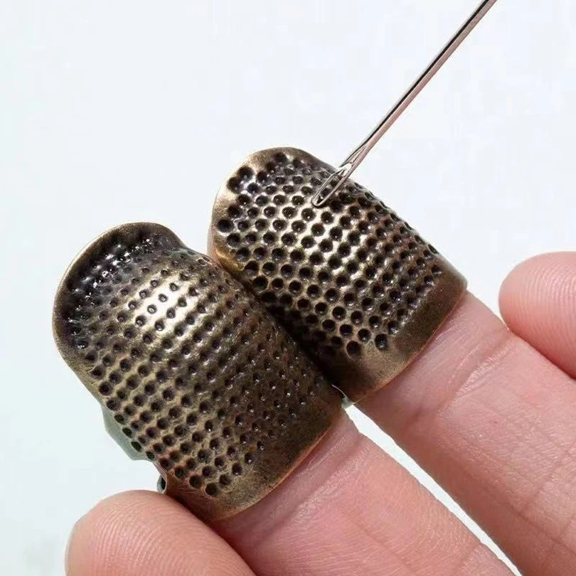 2PCS Vintage Adjustable Thimble Ring Non-Slip Sewing Finger Sleeve Protects 2PCS Vintage Adjustable Thimble Ring Non-Slip Sewing Finger Sleeve Protects