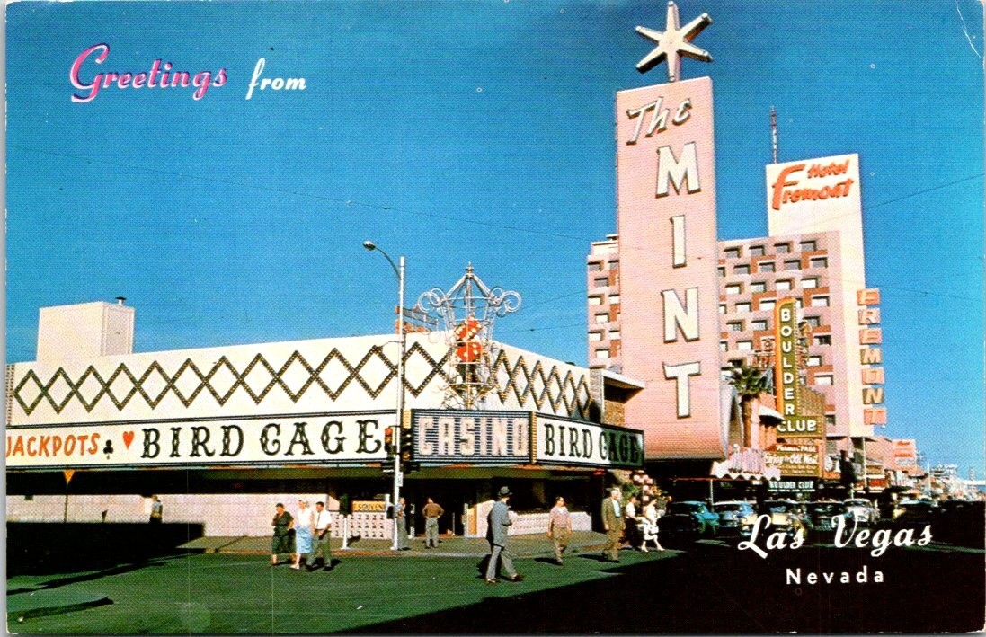 Mint Bird Cage Casino Greetings Las Vegas Nevada Postcard G61