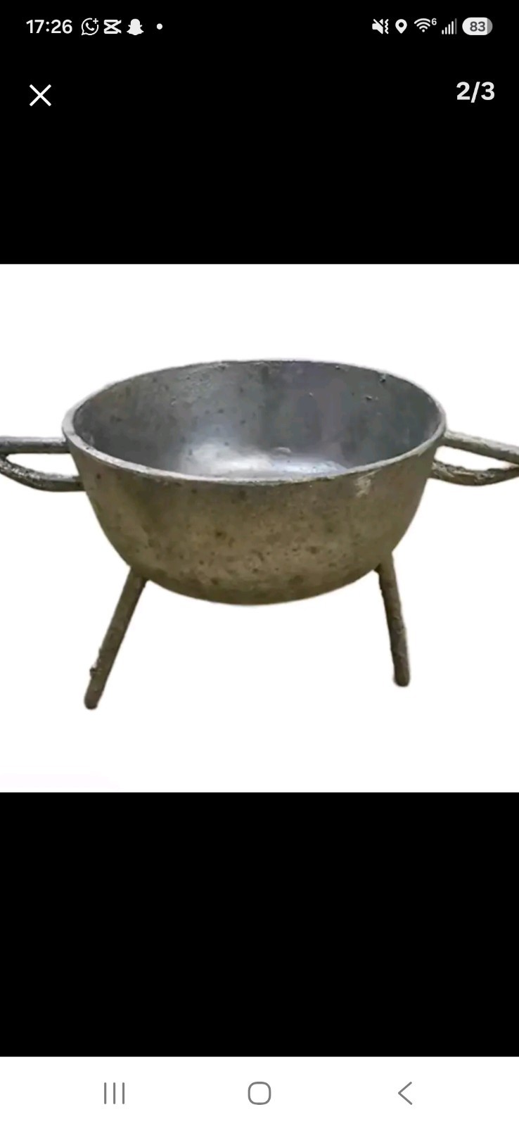 Ti Chodyè 3 PyeCauldron Pot with Side Handles on Three Legs, 3-Leg Metal Bowl