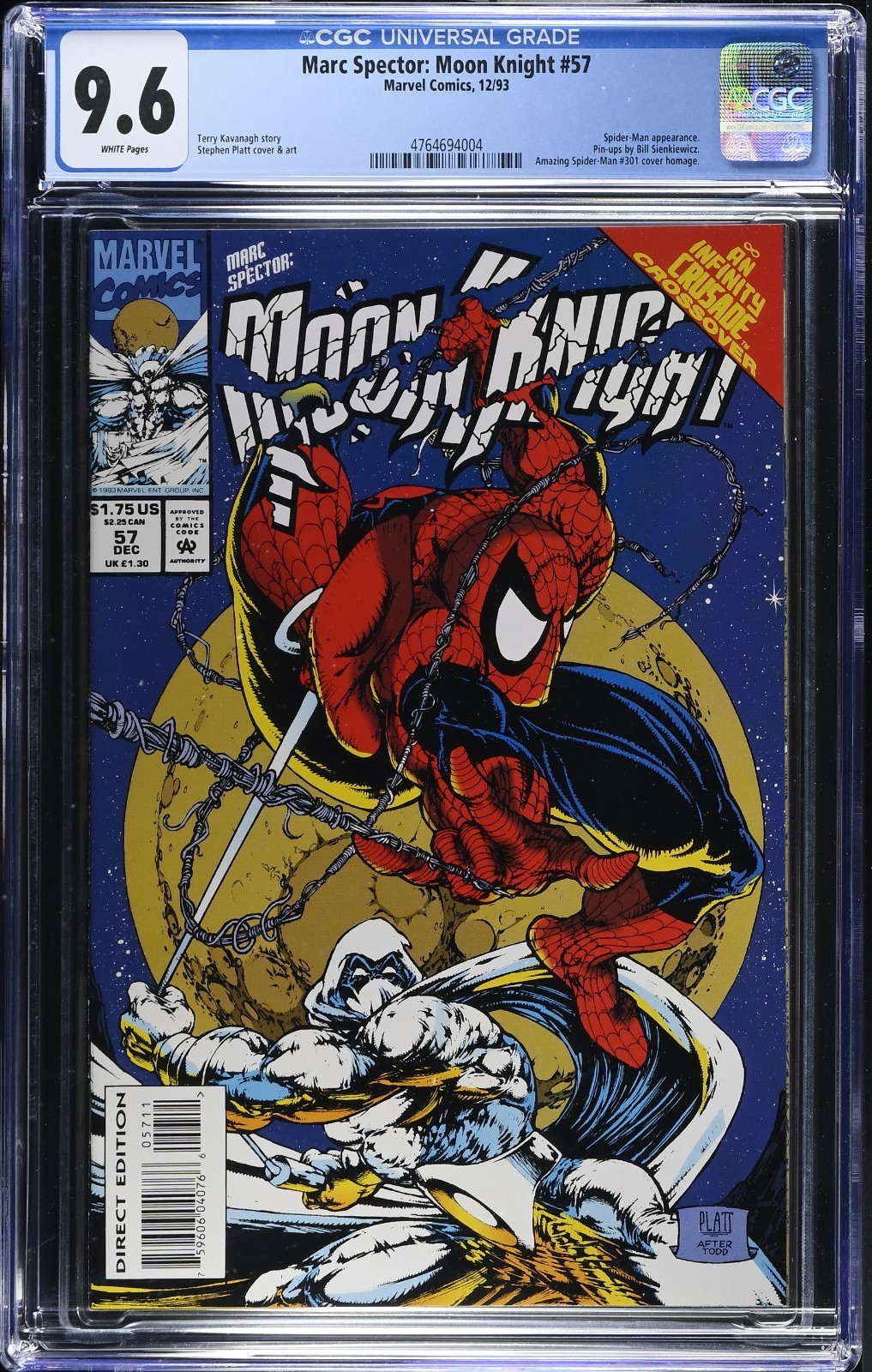 Moon Knight 57 CGC 9.6 NM+ 1993 Spider-Man Platt