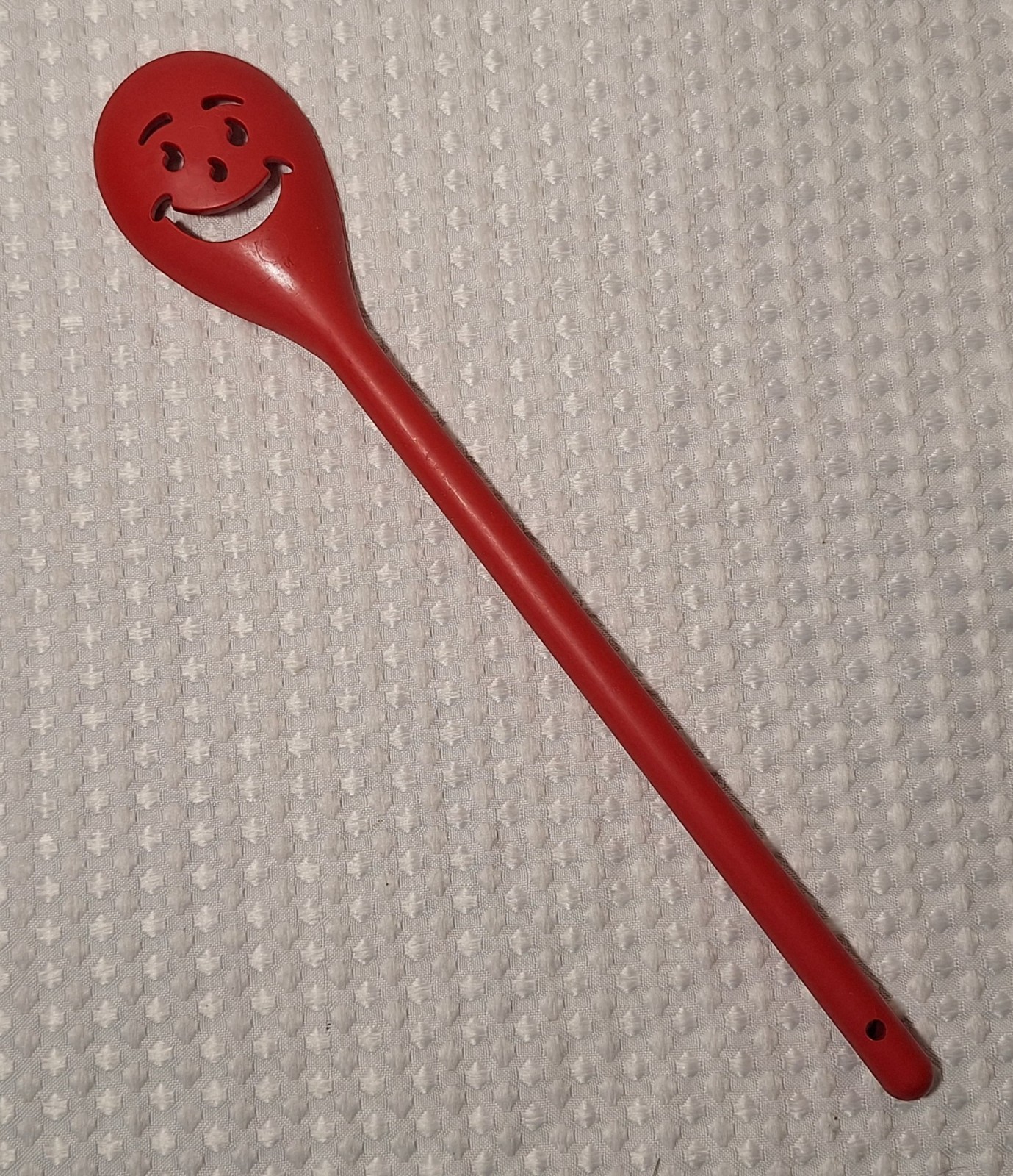 Vintage Kool Aid Red Promotional Stirring Mixing Smiley Face Plastic Spoon