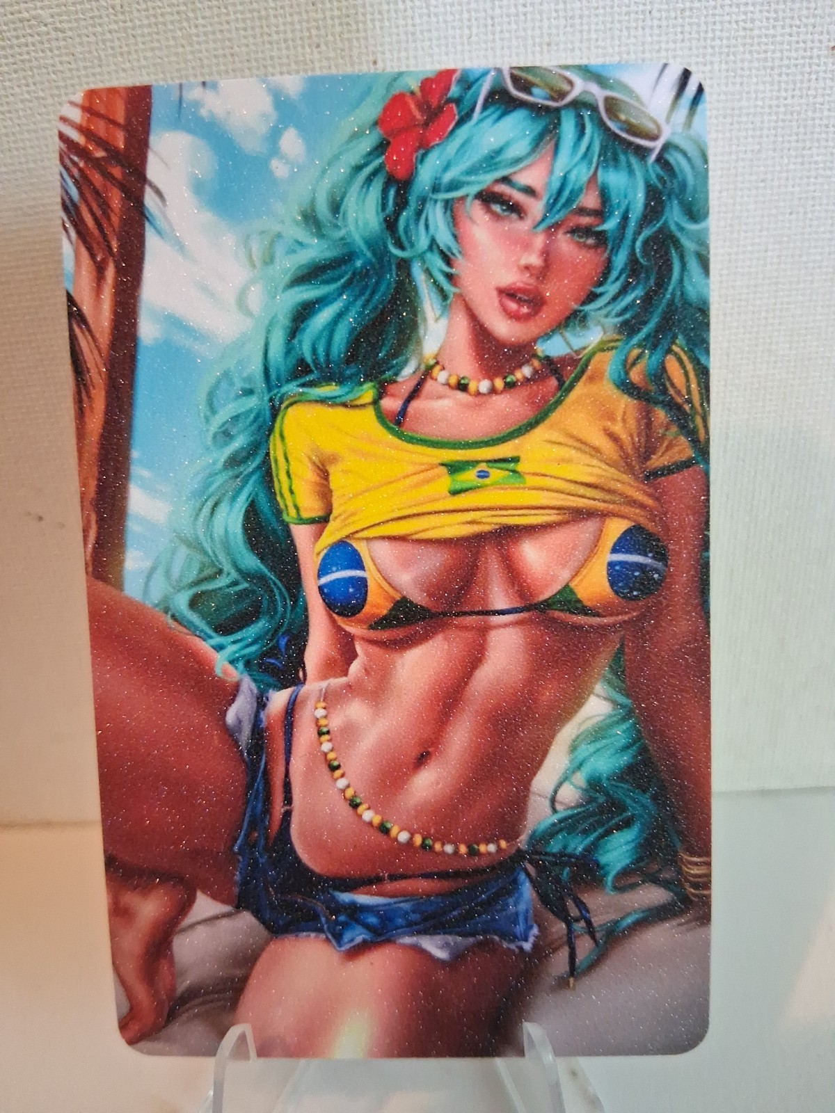 Hatsune Miku Vocaloid Brazilian Anime Glitter Anime Trading Card 