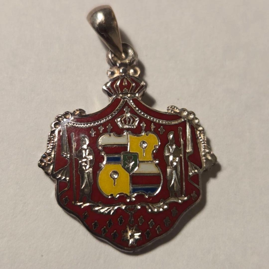 Hawaii Crest of Arms Crest Pendant Silver S Size Enamel Trademark Jewelers New