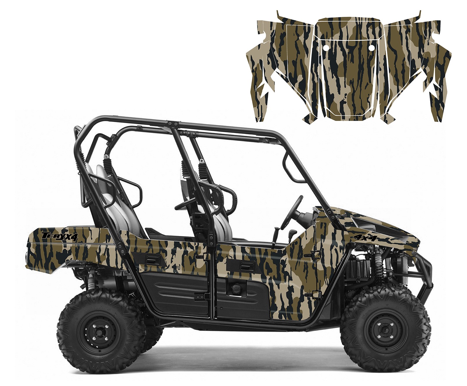 2016-25 Kawasaki Teryx4 &Teryx-2 800 graphic wrap kit Mossy Oak Bottomland Camo