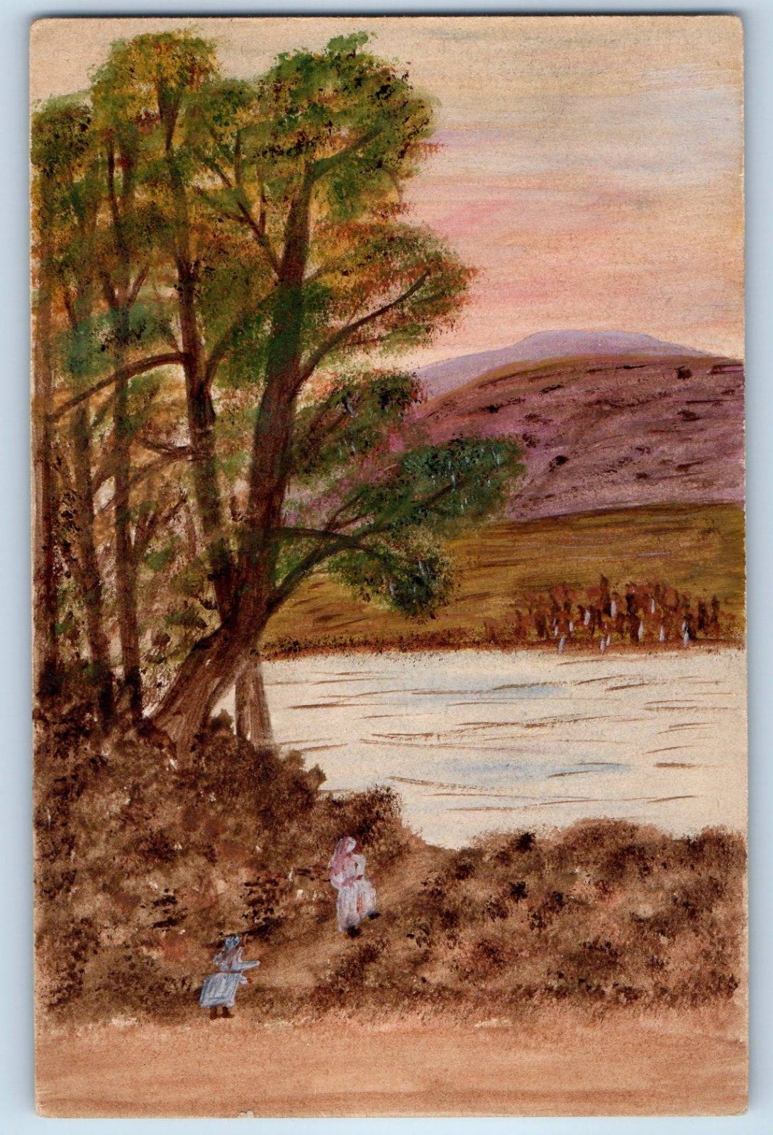 c1910's Lake And Trees Scene Mountain Hand Drawn Art Unposted Antique Postcard c1910's Lake And Trees Scene Mountain Hand Drawn Art Unposted Antique Postcard