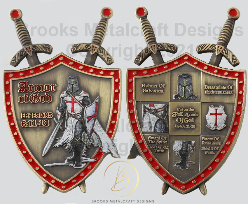 3D Knights Templar Collectable Armor of God Eph. 6:11-18 Christian Coin