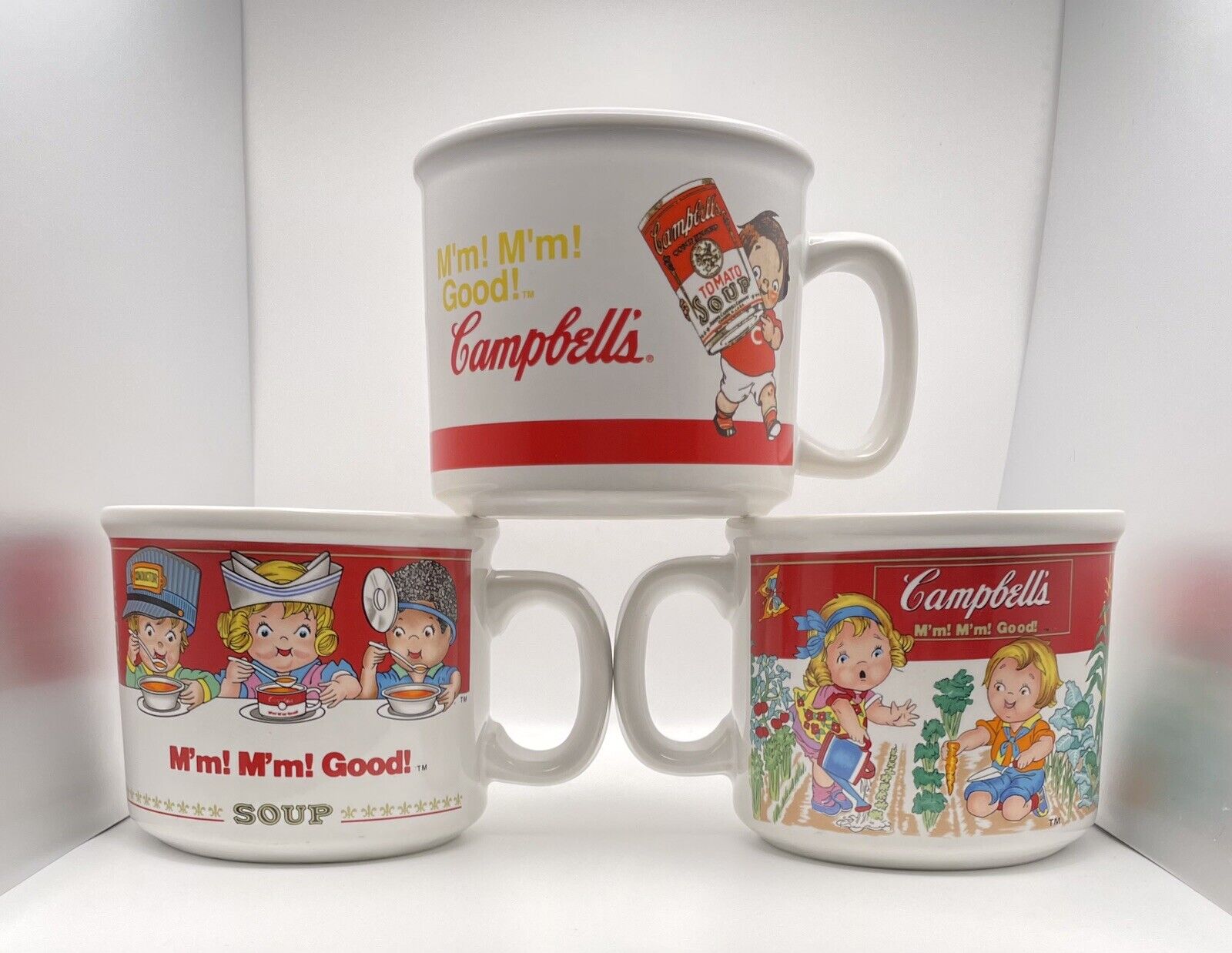 Vintage 1993 & 2004 Campbell's Kids Soup Mugs Collectible Westwood 14 oz Cups