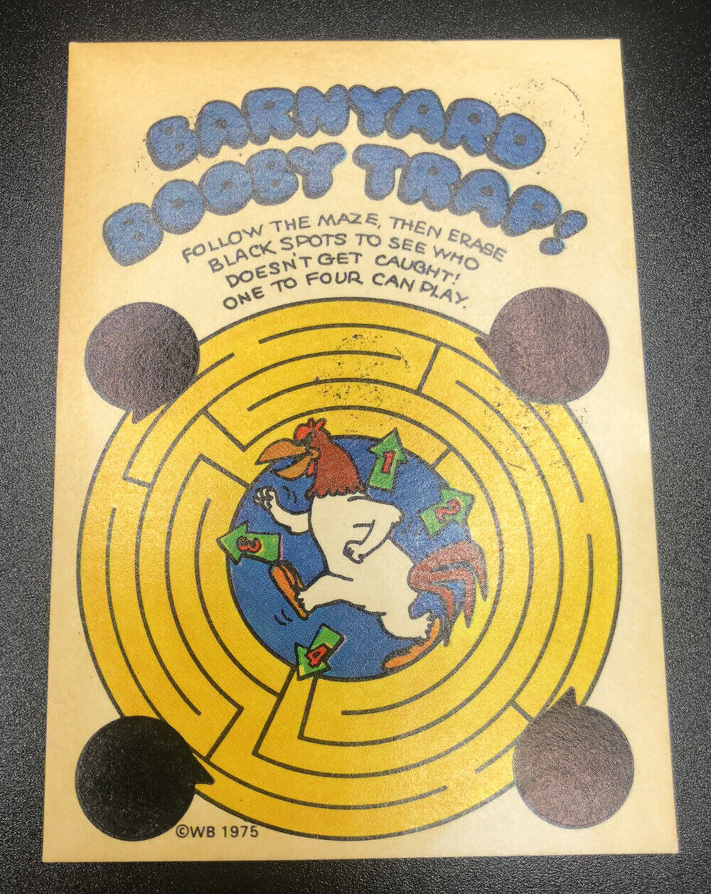 1975 Wonder Bread Warner Bros. Looney Tunes Scratch Off Maze Card Unscratched